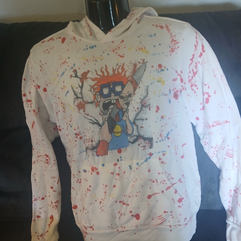 Chucky One Of A Kind Graphic Sublimation Hoodie Mwdium Handmade
